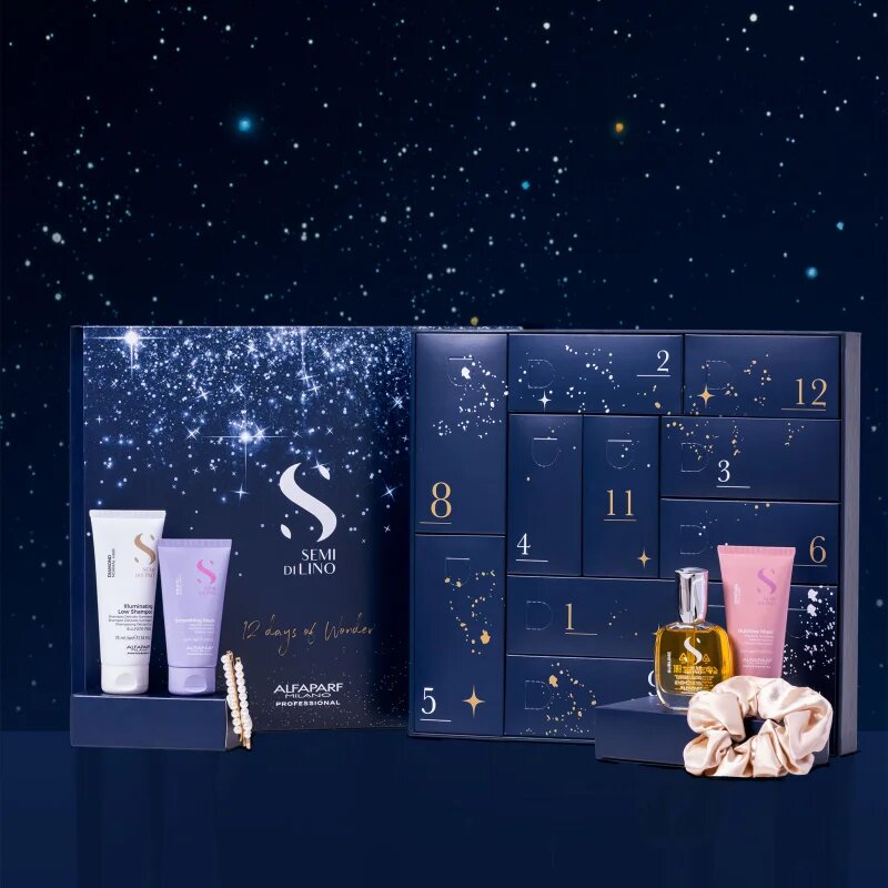 Alfaparf Milano Semi di Lino Advent Calendar Calendar de Crăciun pentru frumusețea părului și a pielii