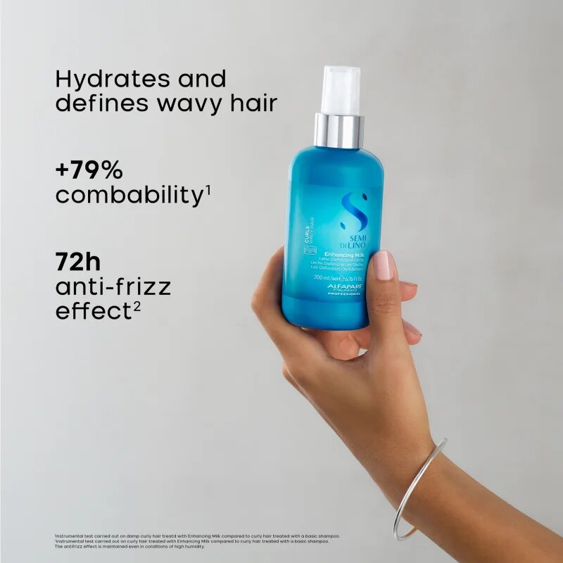 Alfaparf Milano Semi Di Lino Curls Enhancing Milk crema pentru definire pentru întărirea părului creț și ondulat 200 ml
