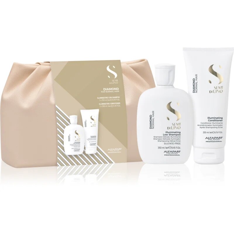 Alfaparf Milano Semi di Lino Diamond Duo Kit set cadou pentru luminozitate si hidratare 2 buc