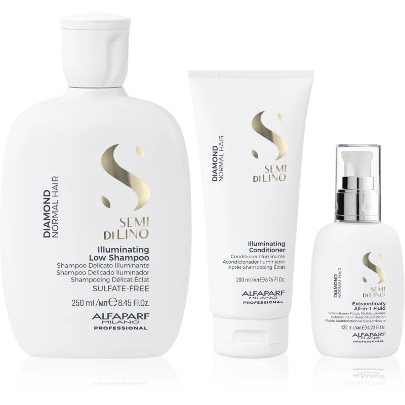 Alfaparf Milano Semi di Lino Diamond Kit set pentru un par stralucitor si catifelat