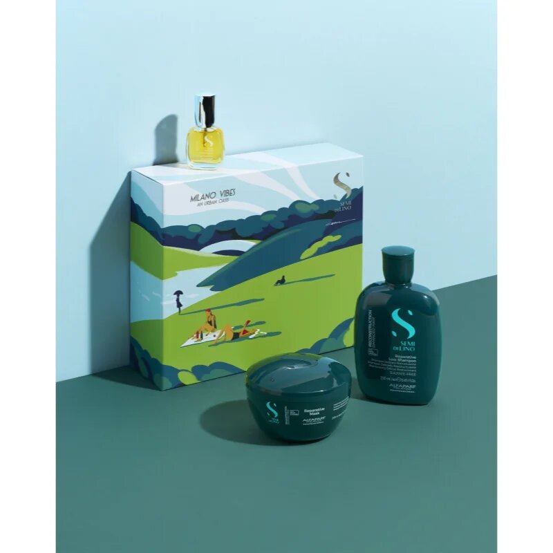 Alfaparf Milano Semi di Lino Reconstruction Holiday Kit set cadou pentru par deteriorat