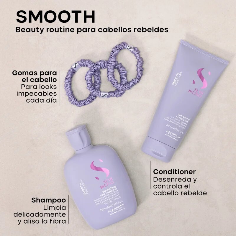 Alfaparf Milano Semi di Lino Smooth Duo Kit set cadou pentru par indisciplinat 3 buc
