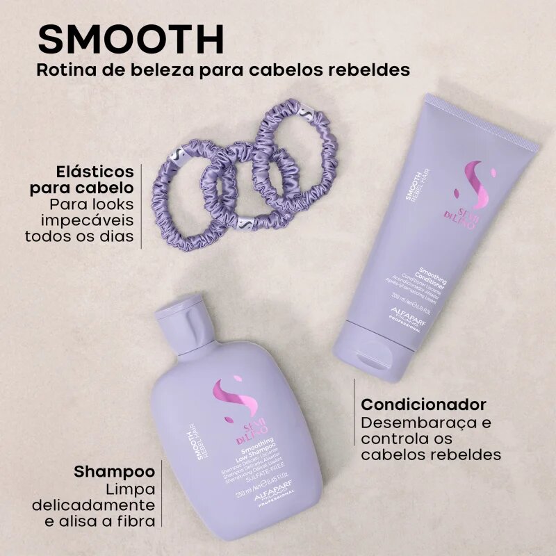 Alfaparf Milano Semi di Lino Smooth Duo Kit set cadou pentru par indisciplinat 3 buc