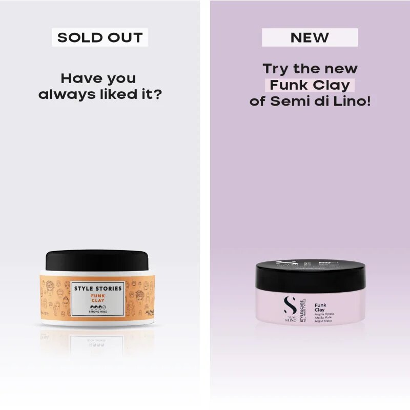 Alfaparf Milano Semi di Lino Style&Care Funk Clay lut modelator pentru definire si modelare 90 ml