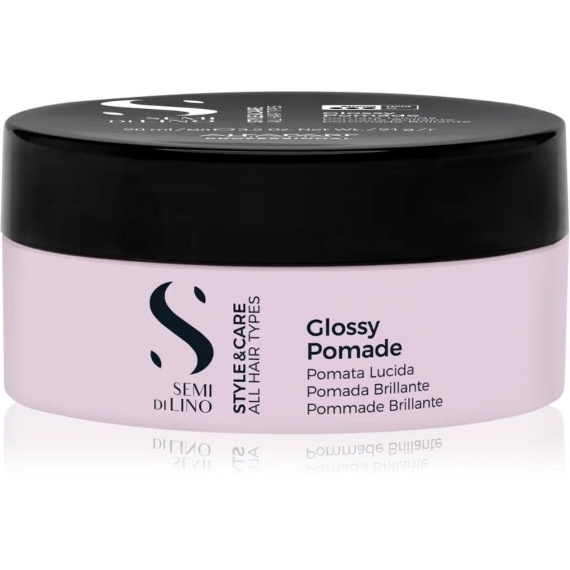 Alfaparf Milano Semi di Lino Style&Care Glossy Pomade pomadă modelatoare cu ceară pentru definirea și modelarea coafurii lucios 90 ml