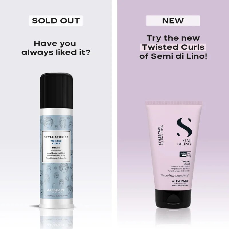 Alfaparf Milano Semi di Lino Style&Care Twisted curls cremă styling pentru definirea buclelor 150 ml