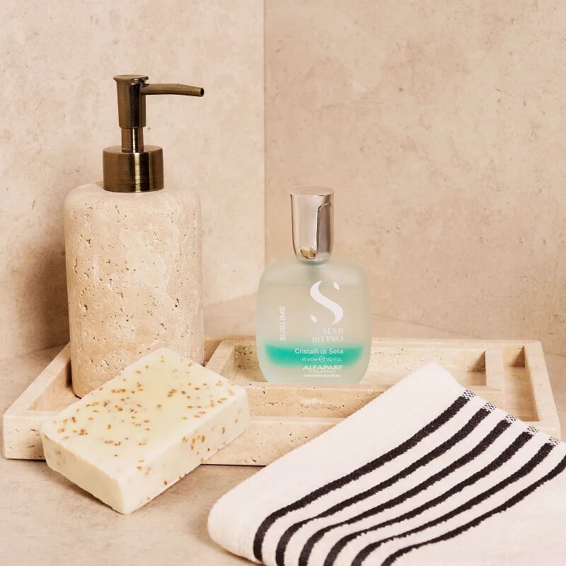 Alfaparf Milano Semi di Lino Sublime Cristalli ser pentru par pentru un par stralucitor si catifelat 45 ml