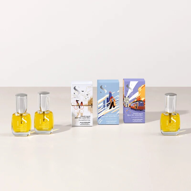 Alfaparf Milano Semi di Lino Sublime Cristalli ulei hidratant pentru un par stralucitor si catifelat White Box 15 ml