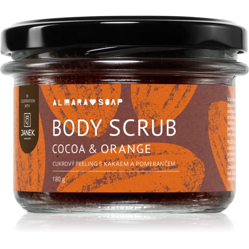 Almara Soap Body Scrub exfoliant de corp cu zahăr pentru celulită cu parfum Cocoa & Orange 180 g