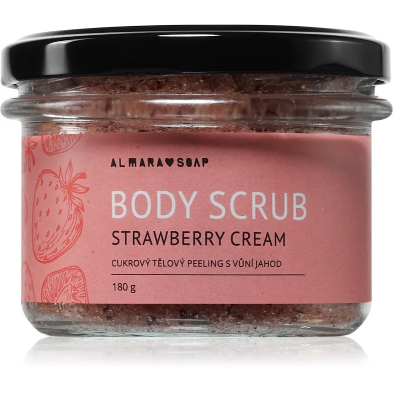 Almara Soap Body Scrub exfoliant de corp cu zahăr pentru celulită cu parfum Strawberry Cream 180 g