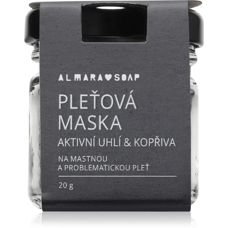 Almara Soap Face Active Charcoal & Nettle mască pentru față pentru ten gras si problematic 20 g