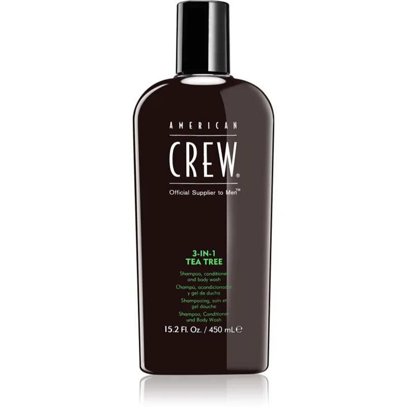 American Crew Hair & Body 3-IN-1 Tea Tree sampon balsam si gel de dus 3in1 pentru barbati 450 ml
