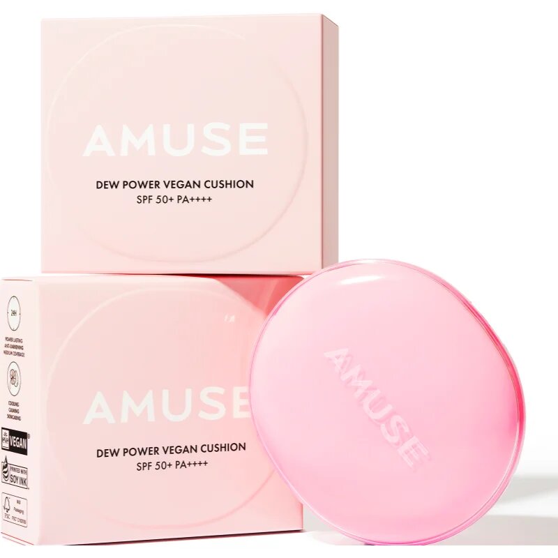 AMUSE Dew Power Vegan Cushion burete cu machiaj de lungă durată pentru strălucirea și netezirea pielii culoare 1.5 Natural 15 g