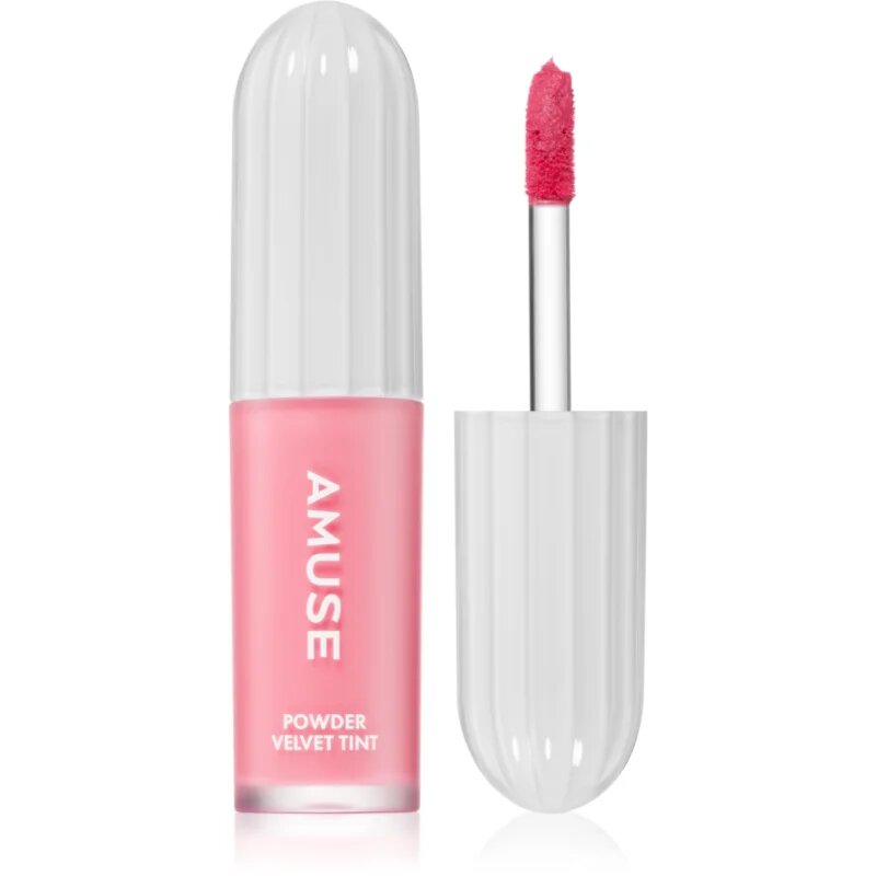 AMUSE Powder Velvet Tint Ruj de buze lichid de lunga durata cu efect matifiant culoare 01 Rare Peach 3.3 g