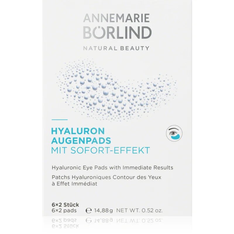 ANNEMARIE BÖRLIND EYES & LIPS Eye Pads mască hialuronică hidratantă pentru zona ochilor 6x2 buc