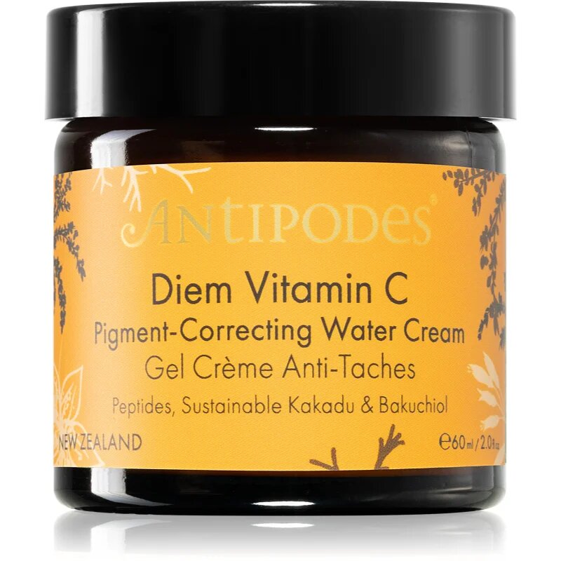 Antipodes Diem Vitamin C Pigment-Correcting Water Cream Cremă hidratantă radiance împotriva petelor pigmentare cu bakuchiol 60 ml