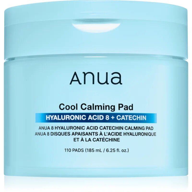 Anua 8 Hyaluronic Acid Catechin Calming Pad dischete calmante cu efect racoritor 110 buc