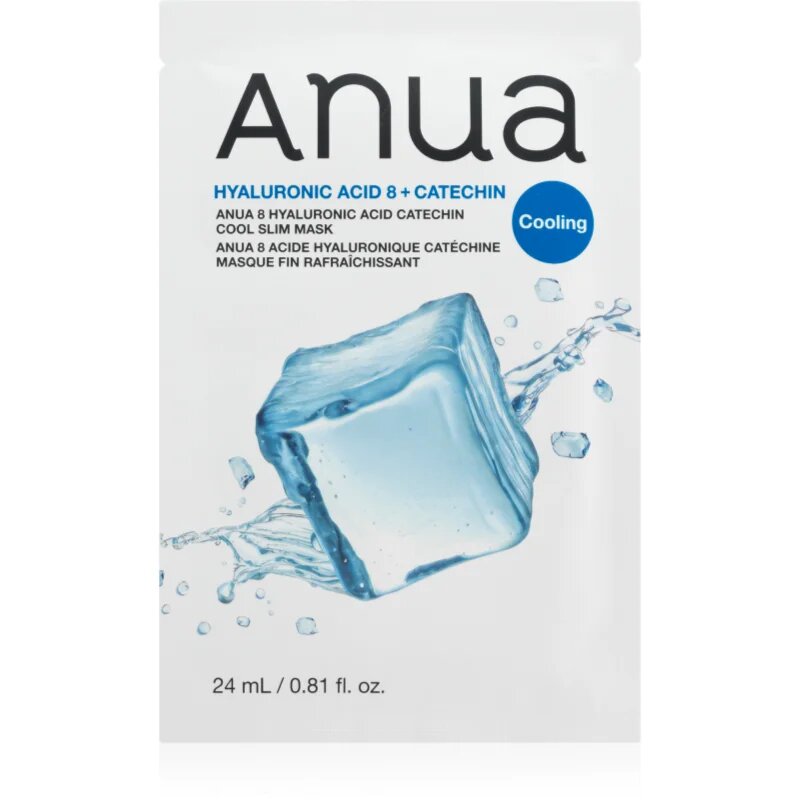 Anua 8 Hyaluronic Acid Catechin Cool Slim Mask mască textilă hidratantă cu efect racoritor 24 ml