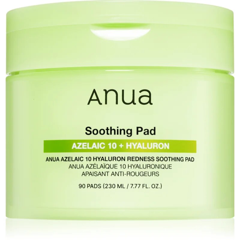 Anua Azelaic Acid 10 Hyaluron Redness Soothing Pad dischete calmante împotriva roșeții tenului 90 buc