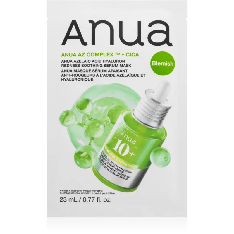 Anua Azelaic Acid Redness Soothing Serum Mask mască textilă calmantă împotriva roșeții tenului 23 ml