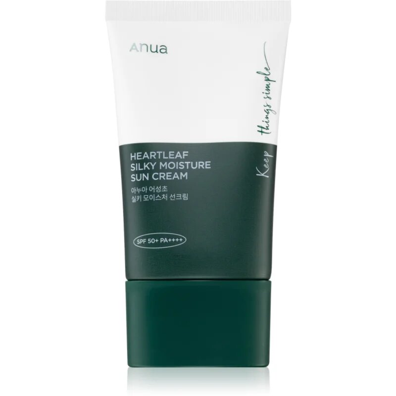 Anua Heartleaf Silky Moisture Sun Cream crema de zi intens hidratanta SPF 50+ 50 ml