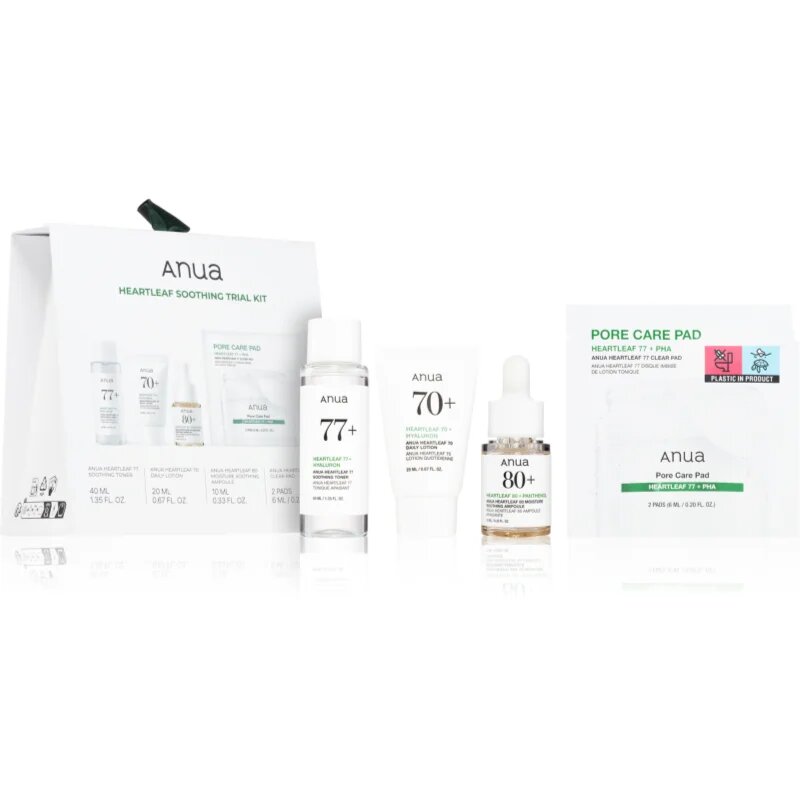 Anua Heartleaf Soothing Trial Kit set cadou pentru netezirea pielii