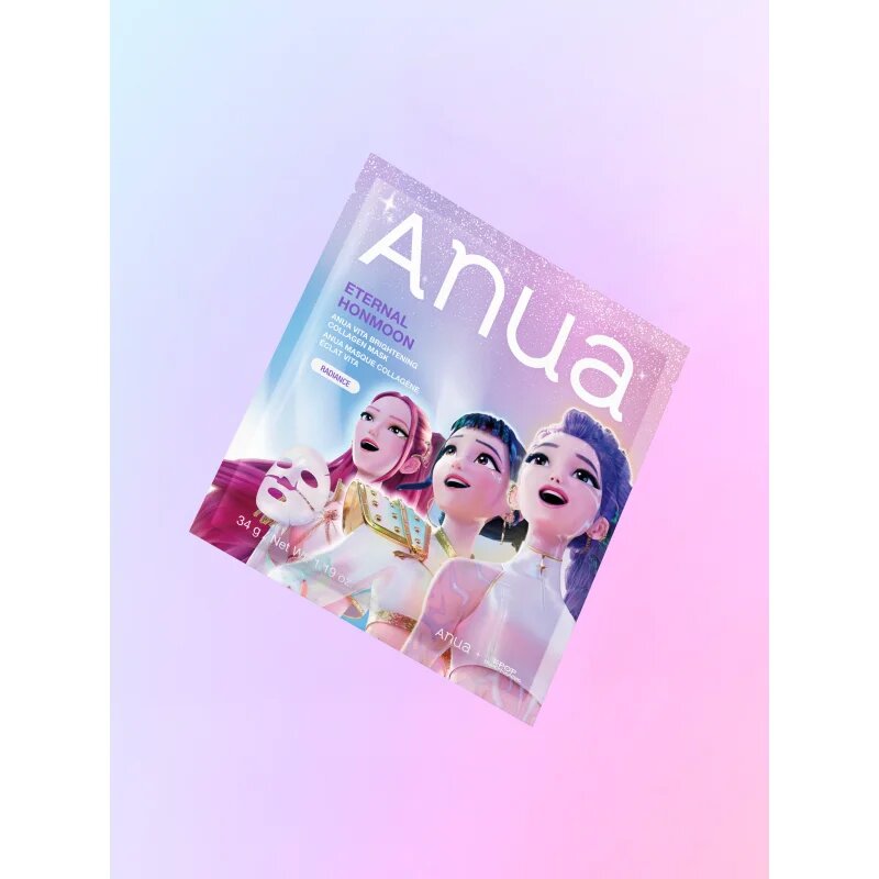 Anua K-Pop Demon Hunters Vita Brightening Collagen Mask mască textilă iluminatoare cu colagen 34 g