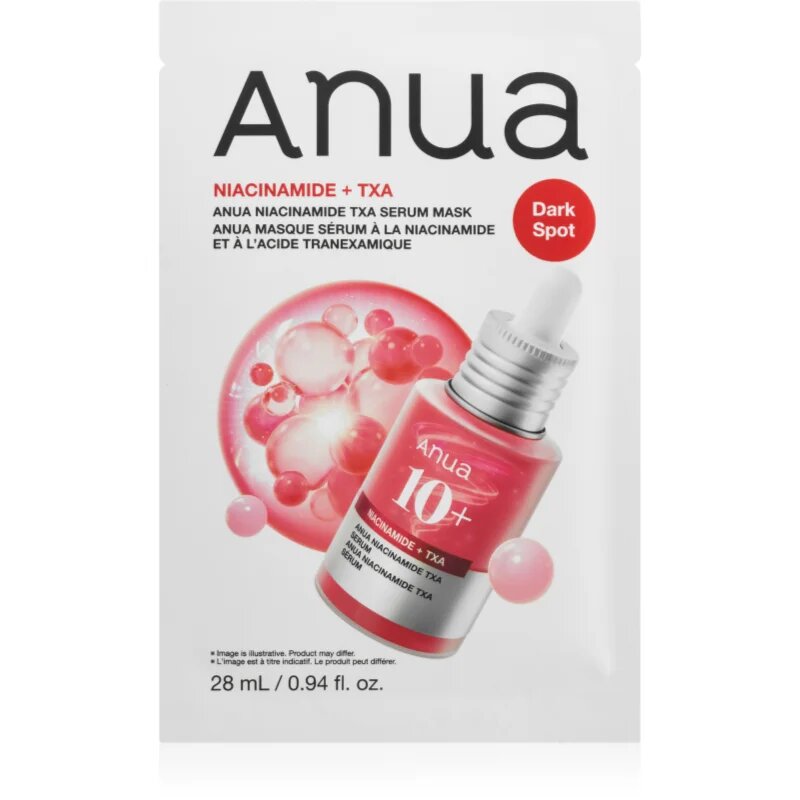 Anua Niacinamide TXA Serum Mask mască textilă iluminatoare impotriva petelor 28 ml