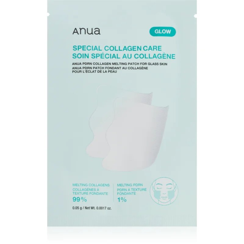 Anua PDRN Collagen Melting Patch for Glass Skin masca pentru albirea tenului nutritie si hidratare 4 buc