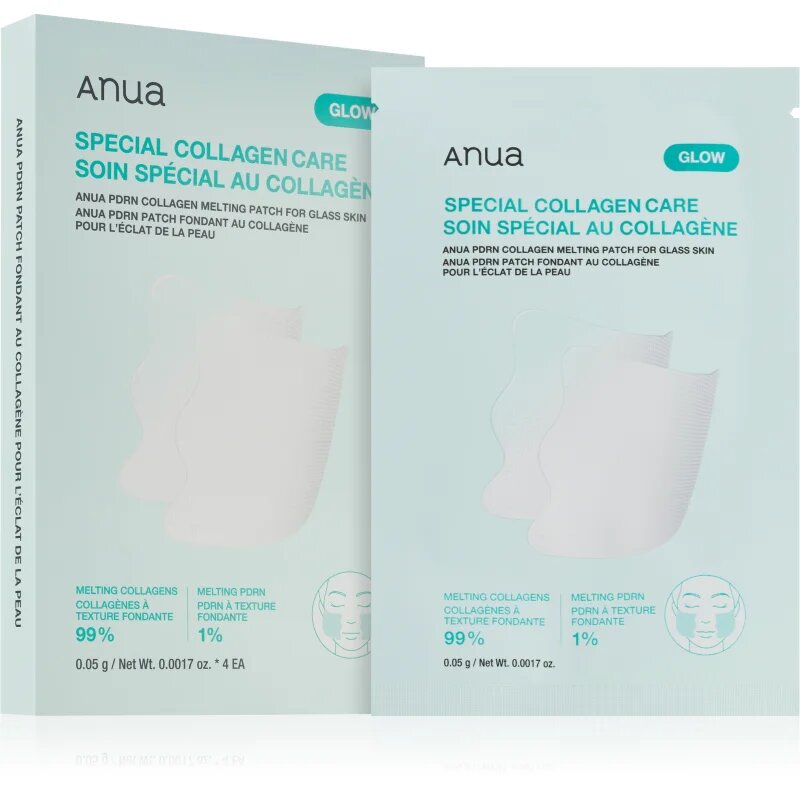Anua PDRN Collagen Melting Patch for Glass Skin masca pentru albirea tenului nutritie si hidratare 4 buc