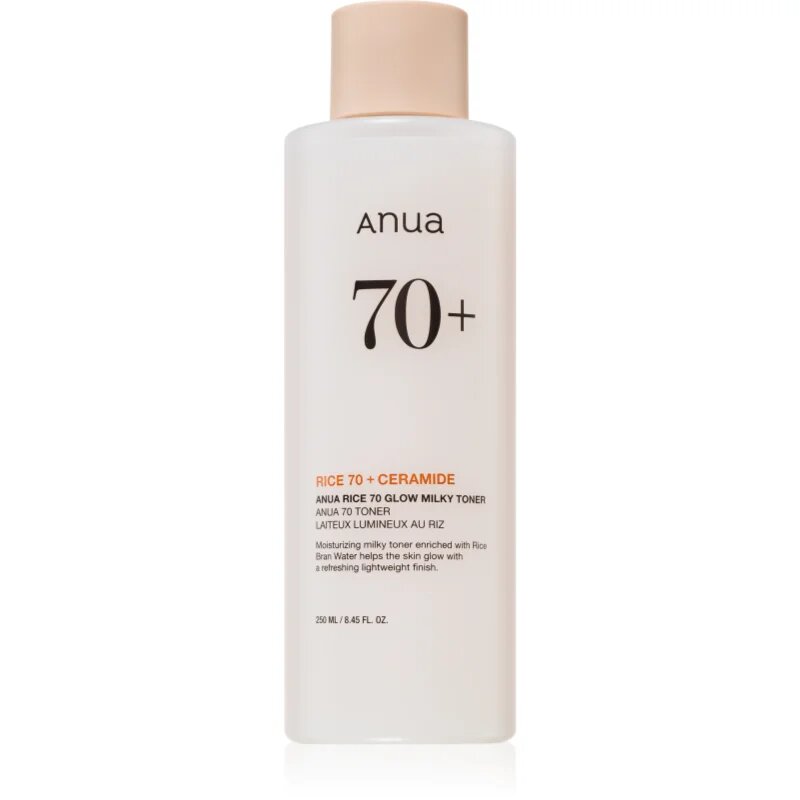 Anua Rice 70+ Glow Milky Toner tonic hidratant pentru o piele mai luminoasa 250 ml