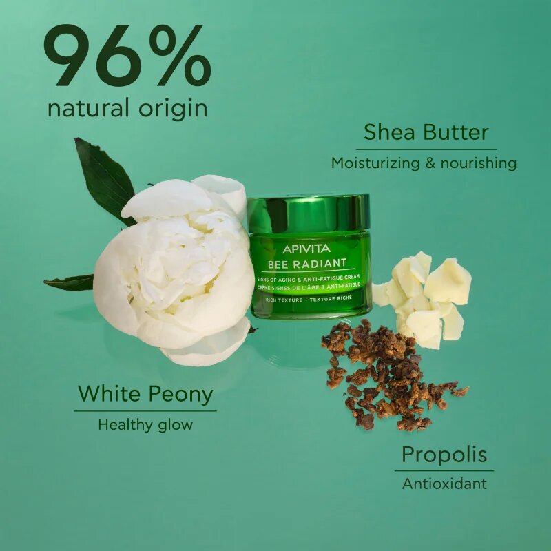 Apivita Bee Radiant Cream - Rich Texture Crema nutritiva pentru fata anti-imbatranire si de fermitate a pielii 50 ml