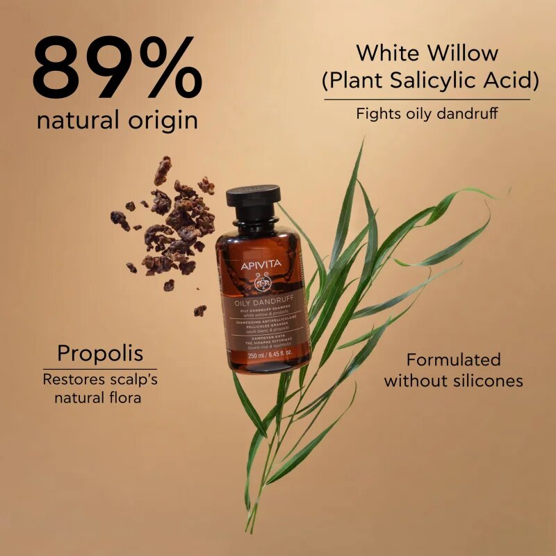 Apivita Dandruff Relief Oily Dandruff Dermatological Shampoo sampon anti-matreata pentru par gras 250 ml