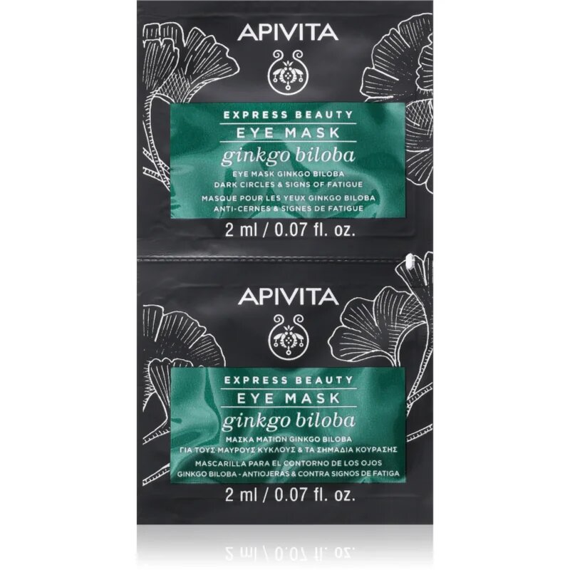 Apivita Express Beauty Eye Mask Gingko Biloba mască pentru zona ochilor impotriva cearcanelor 2x2 ml