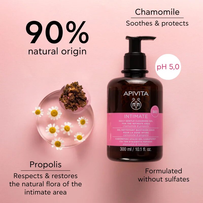 Apivita Intimate Daily Cleansing Gel Gel revigorant pentru igiena intima 300 ml