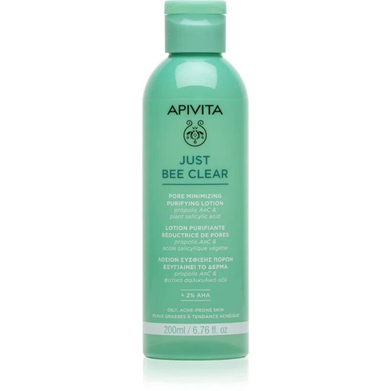 Apivita Just Bee Clear Pore Minimizing Lotion Îngrijire pentru pori dilatati si puncte negre 200 ml