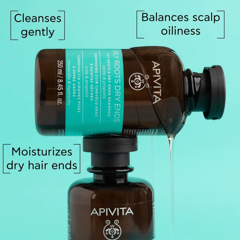 Apivita Oily Roots & Dry Ends set pentru scalp gras și vârfuri uscate