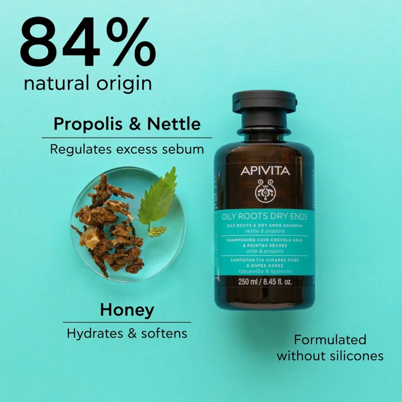 Apivita Oily Roots & Dry Ends set pentru scalp gras și vârfuri uscate