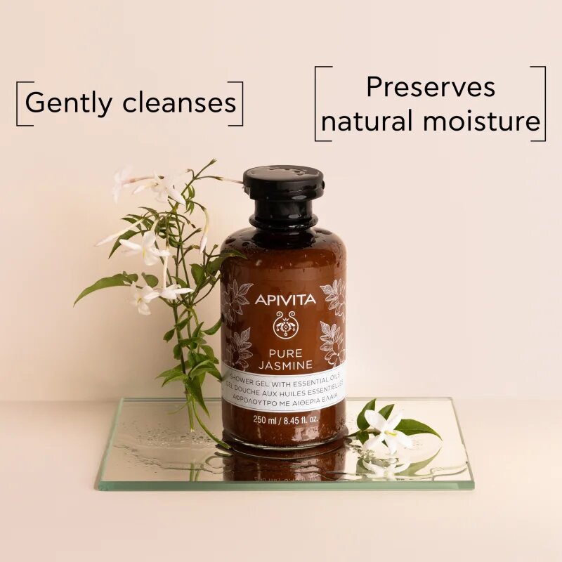 Apivita Pure Jasmine Shower Gel gel de dus hidratant cu uleiuri esentiale 250 ml