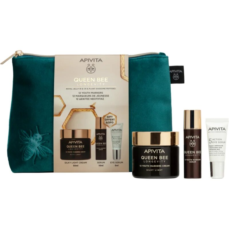 Apivita Queen Bee Longevity set cadou de Crăciun pentru un efect anti-rid complet
