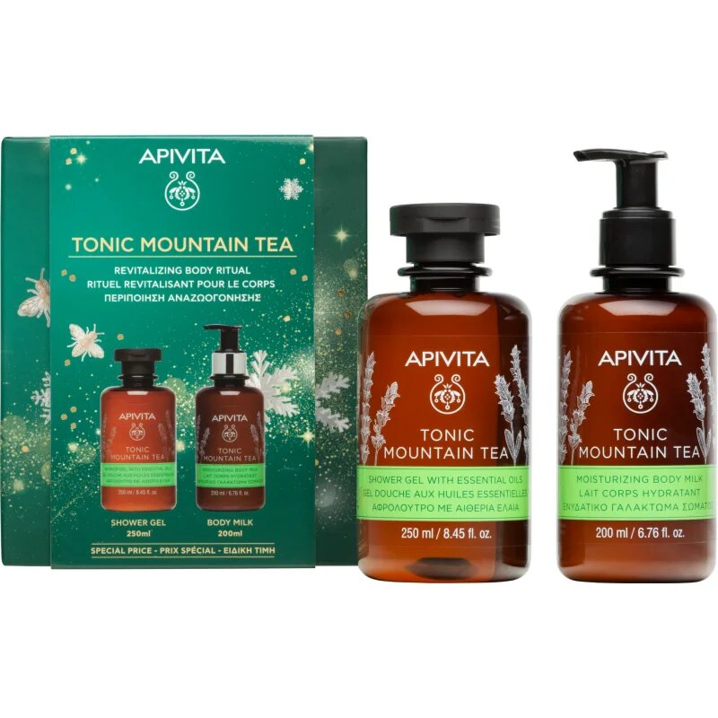 Apivita Tonic Mountain Tea Revitalizing Body Ritual set cadou de Crăciun pentru regenerarea pielii