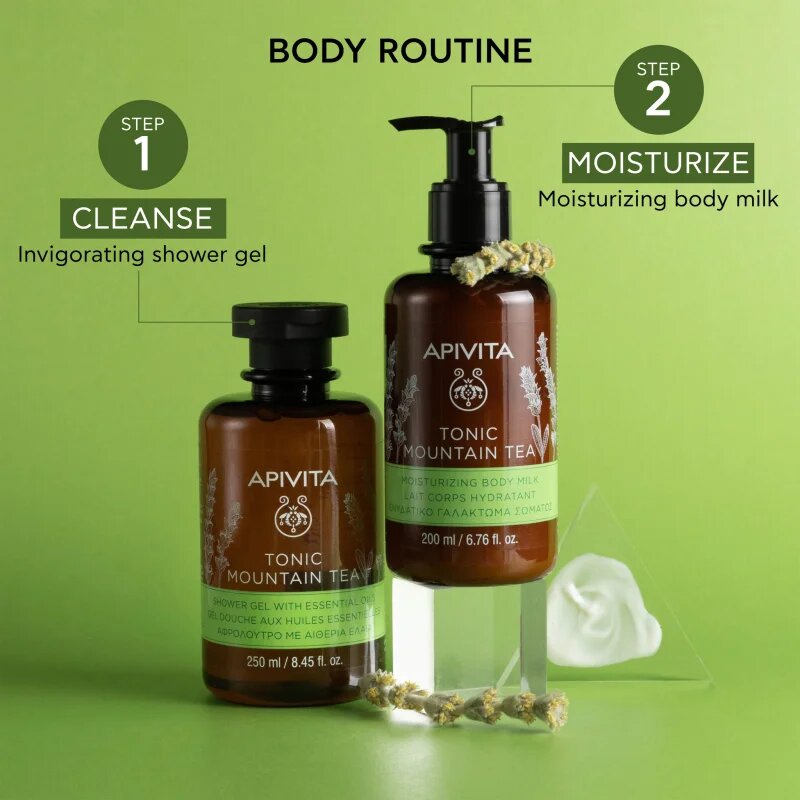 Apivita Tonic Mountain Tea Revitalizing Body Ritual set cadou de Crăciun pentru regenerarea pielii