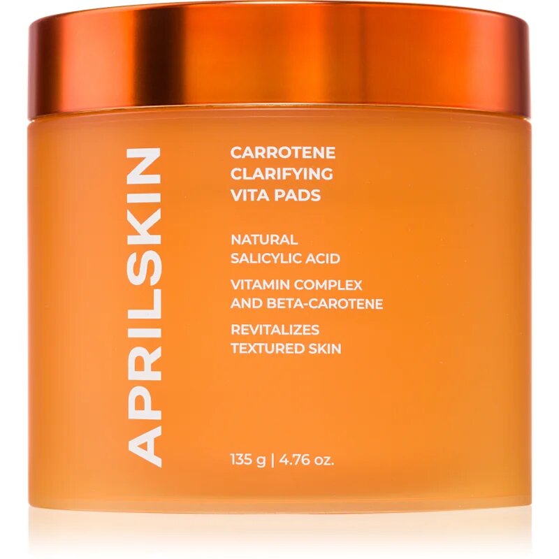 APRILSKIN Carrotene Clarifying Vita Pads dischete demachiante pentru tenul gras predispus la acnee 60 buc