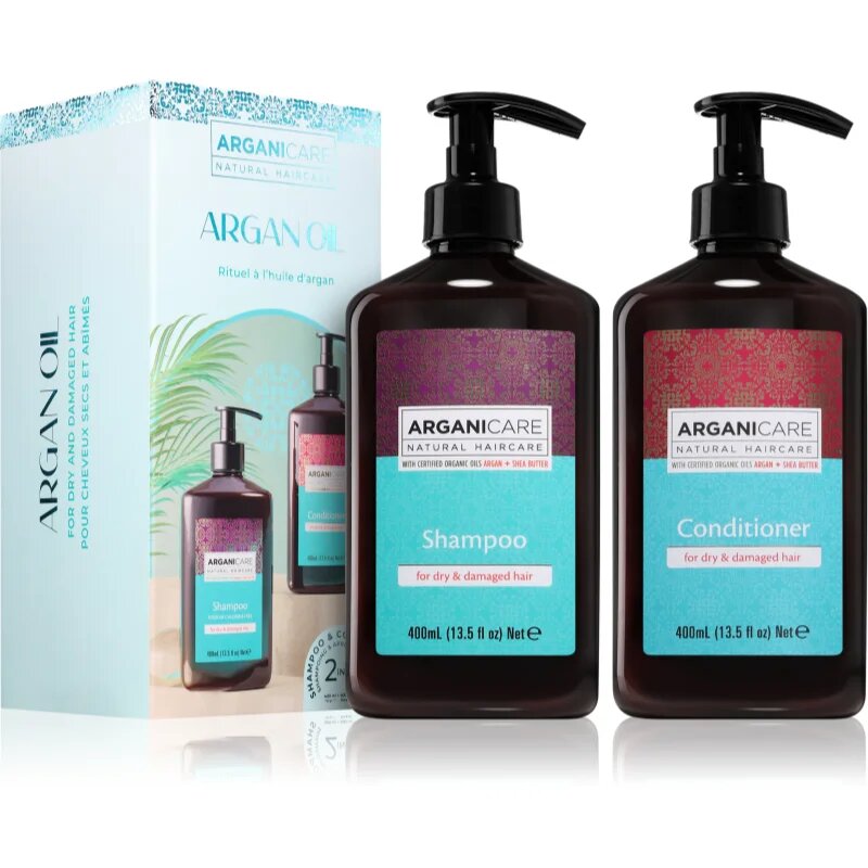 Arganicare Argan Oil Set set cadou pentru păr uscat și deteriorat 1 buc