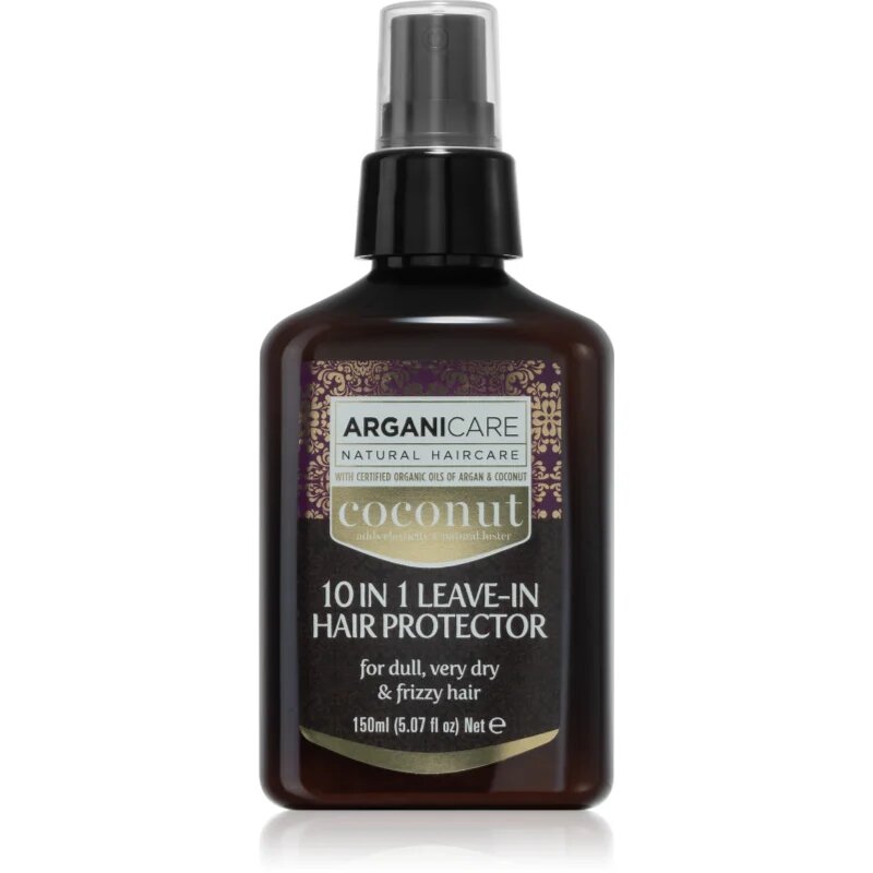Arganicare Coconut 10 in 1 Leave-In Hair Protector Tratament pentru intarirea firului de par ce nu necesita clatire pentru par uscat 150 ml