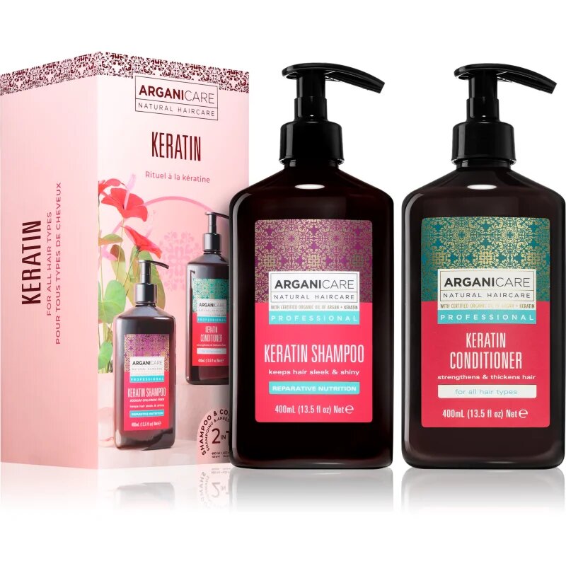 Arganicare Keratin Set set pentru păr cu cheratină 1 buc