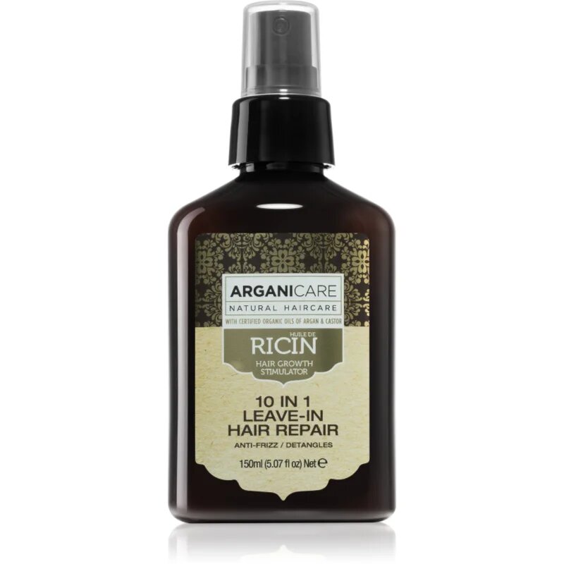 Arganicare Ricin 10 In 1 Leave-In Hair Repair Tratament pentru par 10 in 1 pentru hranire si stralucire 150 ml