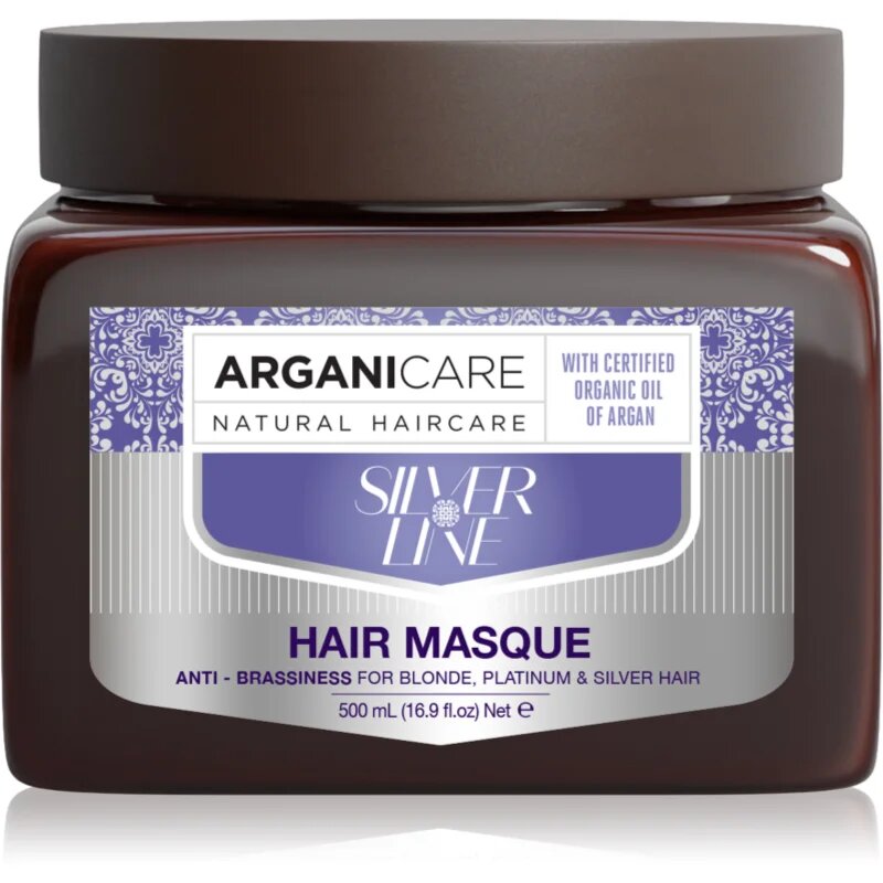 Arganicare Silver Hair Mask Masca de par neutralizeaza tonurile de galben 500 ml
