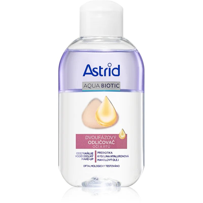 Astrid Aqua Biotic două faze pentru îndepărtarea machiajului de pe ochi și buze 125 ml
