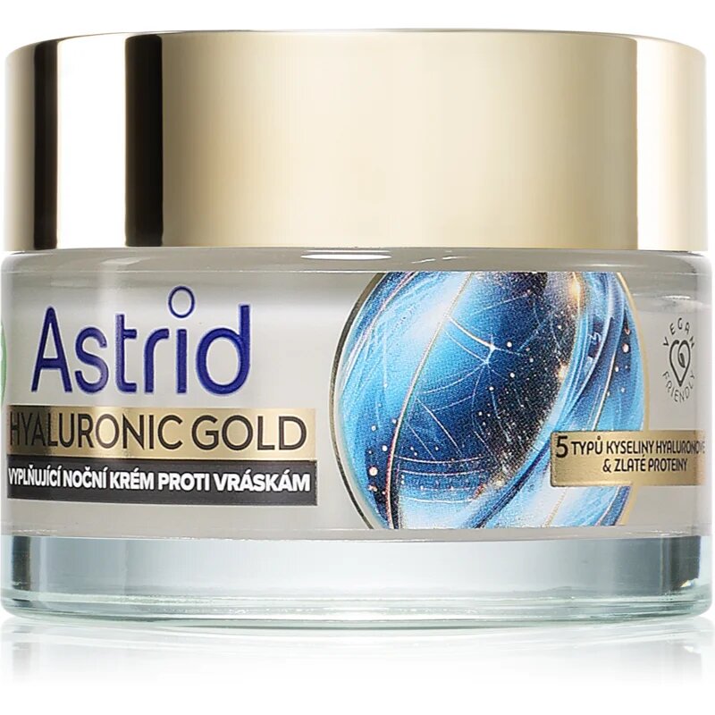 Hyaluronic Gold crema de noapte antirid cu proteine 50 ml